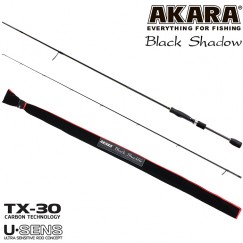 Спиннинг Akara SL1001 Black Shadow 762MLF TX-30, углеволокно, штекерный, 2.3 м, тест: 3,5-10,5 г, 115 г